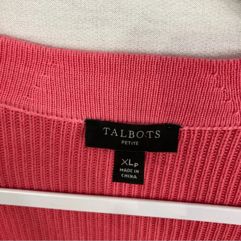 Talbots Color Block Colorful Knit Stretch‎ Long Sleeve Button Cardigan XL Petite - Picture 3 of 11
